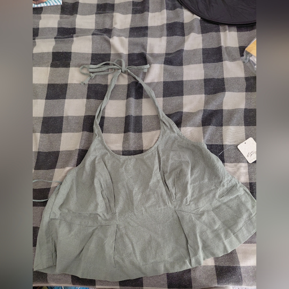 Free People Halter Camisole in Soft Green